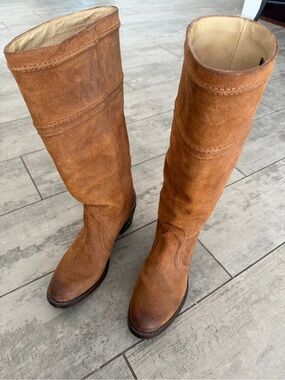 Frye Vintage Jane Camel/Brown Suede  Womens 8.5 Riding Boots